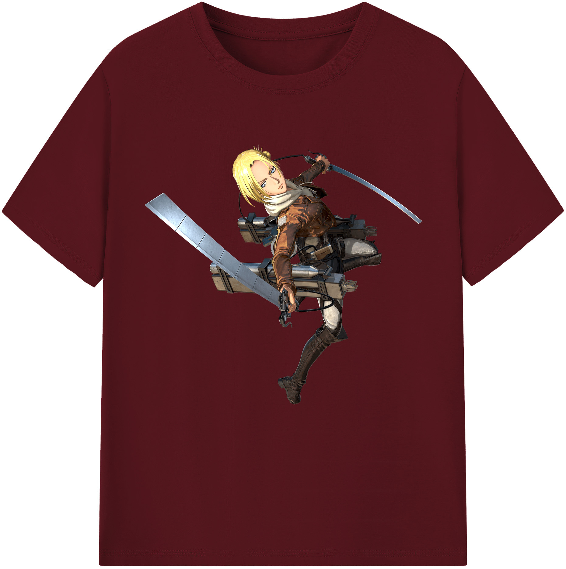 （画像用） 進撃の巨人 アニ・レオンハート Attack on Titan Annie Leonhart 綿100％半袖Tシャツ（フロントプリント）